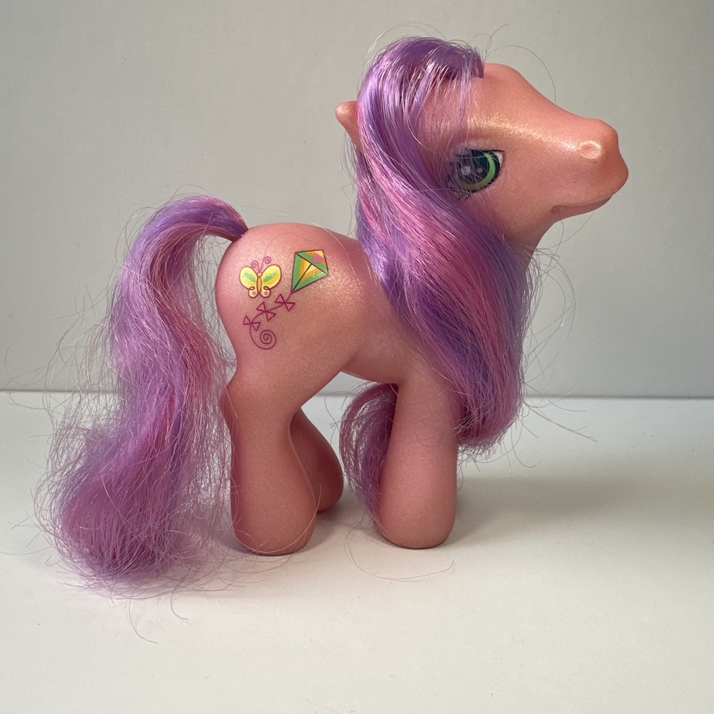 Vintage 2002 MY LITTLE PONY SKYWISHES PINK PURPLE HAIR BUTTERFLY KITE G3